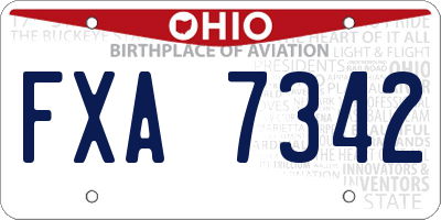 OH license plate FXA7342