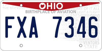OH license plate FXA7346