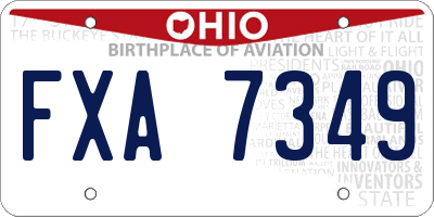 OH license plate FXA7349