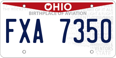 OH license plate FXA7350
