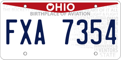 OH license plate FXA7354