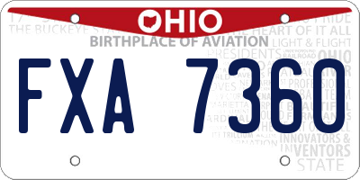 OH license plate FXA7360