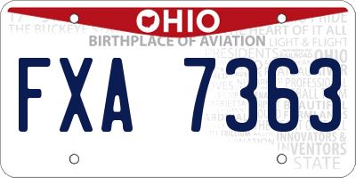 OH license plate FXA7363