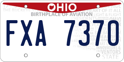 OH license plate FXA7370