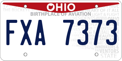 OH license plate FXA7373