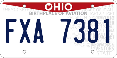 OH license plate FXA7381