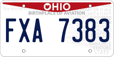 OH license plate FXA7383