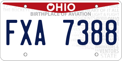 OH license plate FXA7388