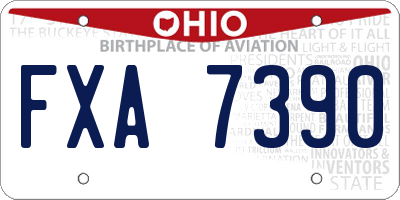 OH license plate FXA7390