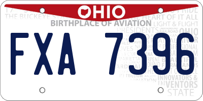 OH license plate FXA7396