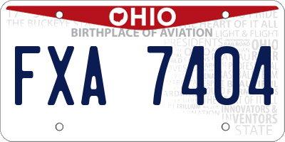 OH license plate FXA7404