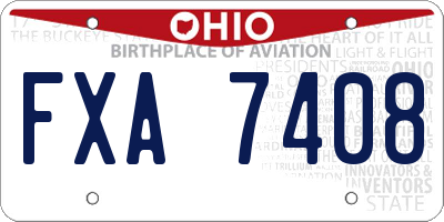 OH license plate FXA7408