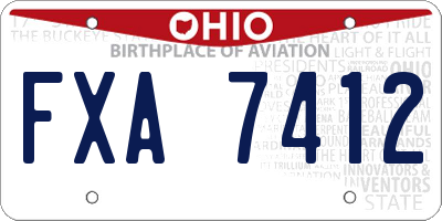 OH license plate FXA7412