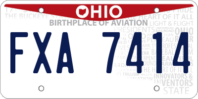 OH license plate FXA7414