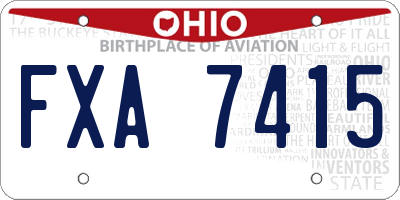 OH license plate FXA7415