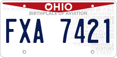 OH license plate FXA7421