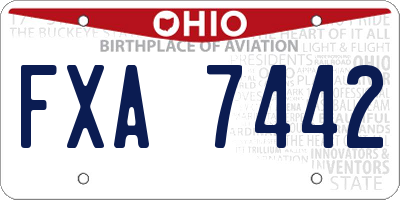 OH license plate FXA7442