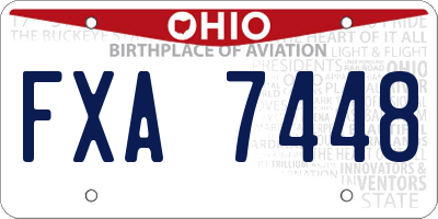 OH license plate FXA7448