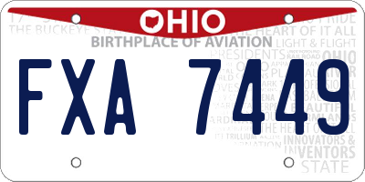 OH license plate FXA7449
