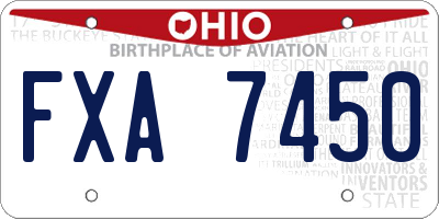 OH license plate FXA7450