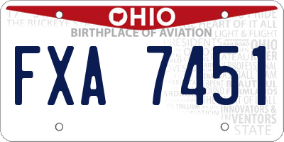 OH license plate FXA7451