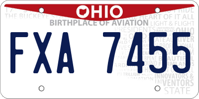OH license plate FXA7455