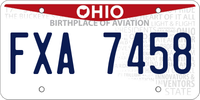 OH license plate FXA7458