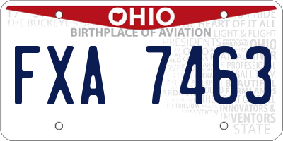 OH license plate FXA7463
