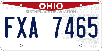 OH license plate FXA7465