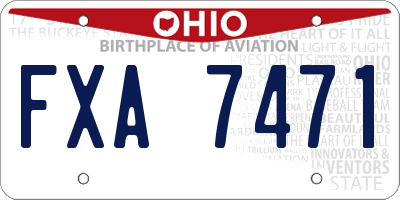 OH license plate FXA7471
