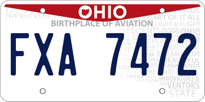 OH license plate FXA7472