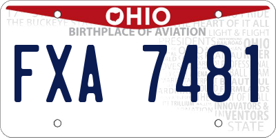 OH license plate FXA7481