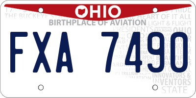 OH license plate FXA7490