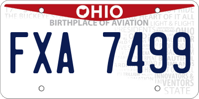 OH license plate FXA7499