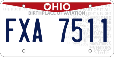 OH license plate FXA7511
