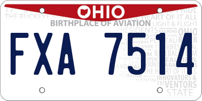 OH license plate FXA7514