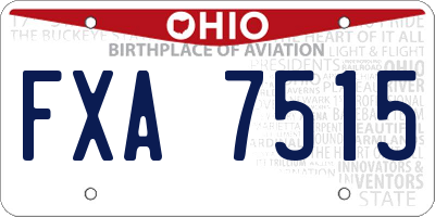 OH license plate FXA7515