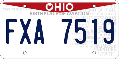 OH license plate FXA7519