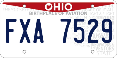 OH license plate FXA7529