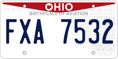 OH license plate FXA7532