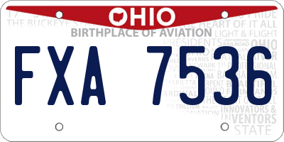 OH license plate FXA7536
