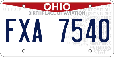 OH license plate FXA7540