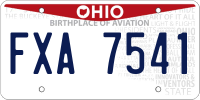 OH license plate FXA7541