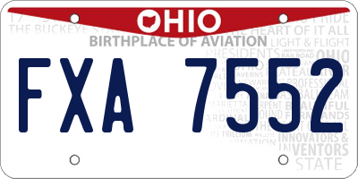 OH license plate FXA7552