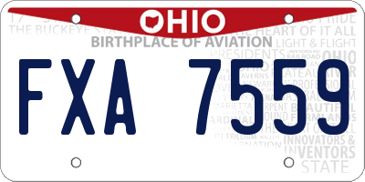 OH license plate FXA7559