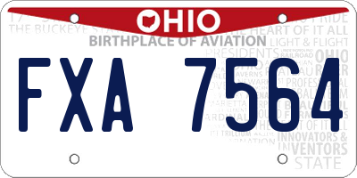 OH license plate FXA7564