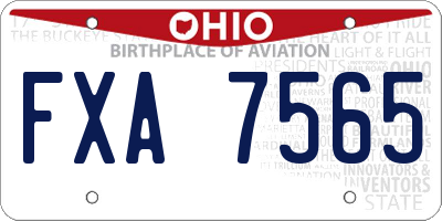 OH license plate FXA7565