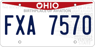 OH license plate FXA7570