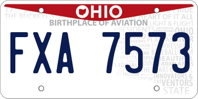 OH license plate FXA7573