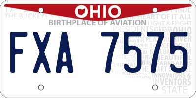 OH license plate FXA7575